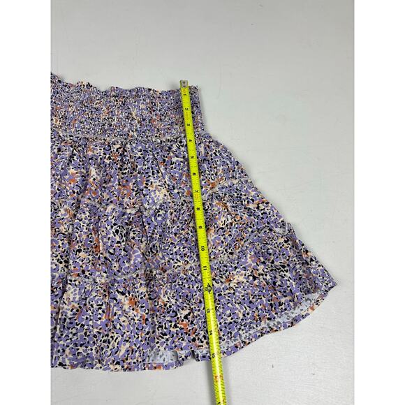 Pink Lily Lavender Print Skirt | Women’s Size L | Smocked Waist Ruffle Hem - Picture 7 of 7